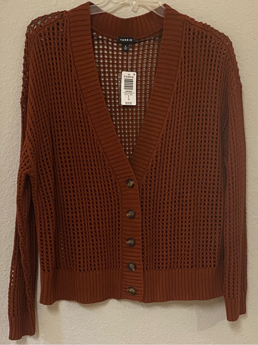 torrid Rust Open-Knit Button Cardigan - Quick List For Show